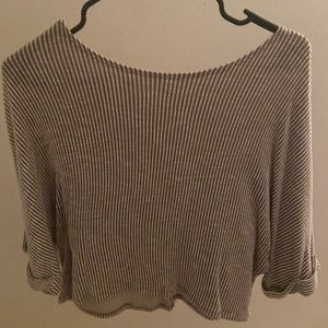 Woman’s Loose Beige and White striped loose shirt